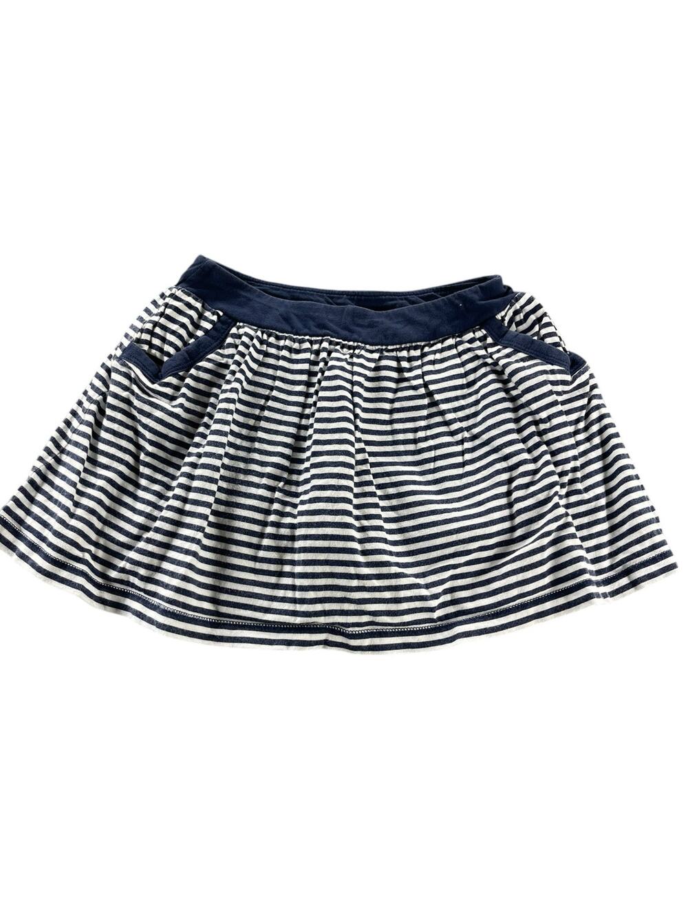 Carters Girls Navy Blue White Striped Skort Shorts Under Skirt Youth Size 6